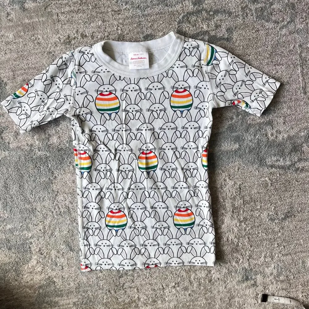 Hanna Andersson Easter Bunny Rainbow Egg Short John PJs 130 cm 8